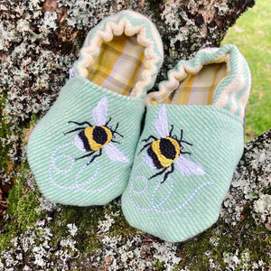 Vintage Wool Blanket Slippers - 2 Years